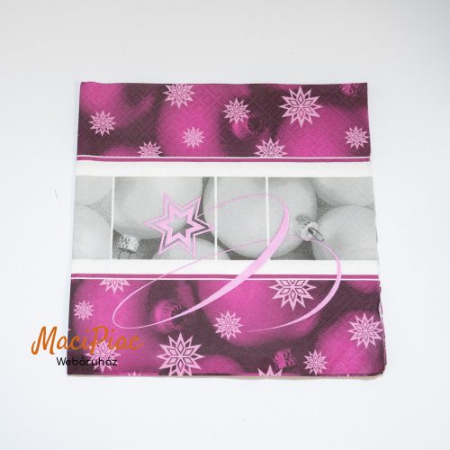 Karácsonyi szalvéta (lila) 33x33 cm 2 rétegű Német