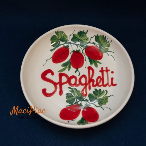 Vintage spagettis tányér paradicsony mintával Olasz