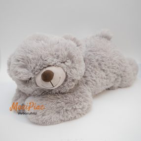   Szürke hason fekvő szunyókáló plüss maci, medve bocs Pepco Toys