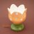 Porcelán lágytojástartó, tojástartó tulipán virág alakú