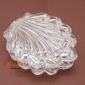   Vintage Gorham ólomkristályos üveg fedeles Chantilly kagylódobozos ékszertartó