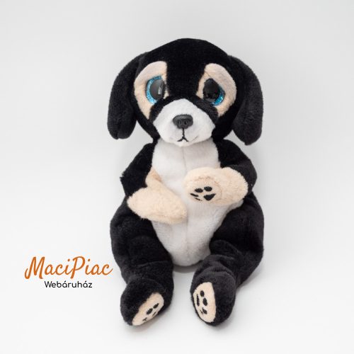 Plüss Ty Beanie Bellies fekete kutya RANGER csillogó szemekkel 2022 (extra puha)