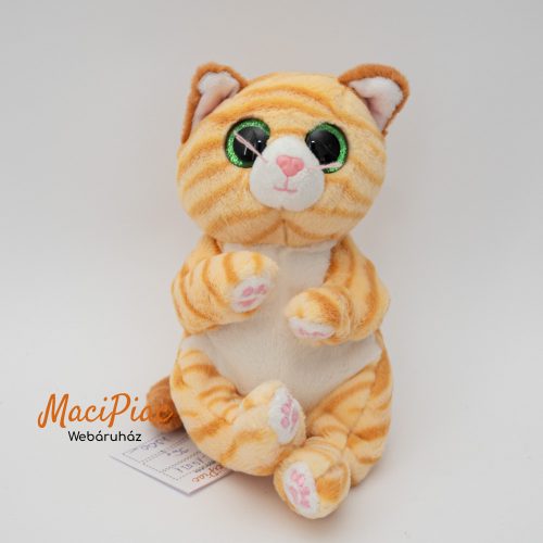 Plüss extra puha csillogó szemű Ty 2024 Beanie Bellies Neve: Mangó vörös cica csillogó zöld szemekkel 