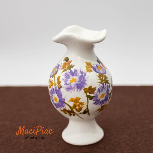 Porcelán kis váza virág mintával Skiathos felírattal Kézi festés!