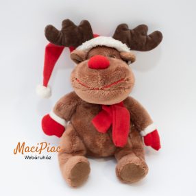 Mikulás sapkás plüss rénszarvas szarvas 