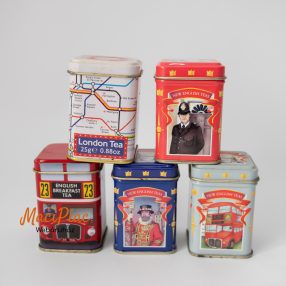   Kicsi levehető tetjű fém doboz tea dobozka London METRO UNDERGROUND  (üres) 5 db gyüjtemény egyben