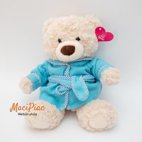   Plüss fehér maci, kék köntösben könnyű, puha, ölelnivaló Újszerű! Extra finosmágú! Soft Toys
