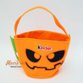   Happy Halloween táska, kis méretű tök alakú puha filc összehúzható Kinder márka