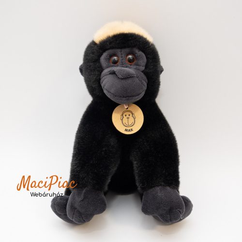 Plüss Pia Soft Toys Gorilla Neve: Max nyakában névvel ellátott bőr medállal 