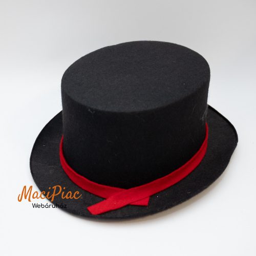 Fekete merev filc kalap farsangi jelmez kiegészítő