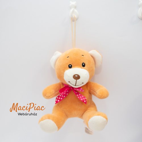 Plüss maci selyem masnival a nyakában (akasztós)