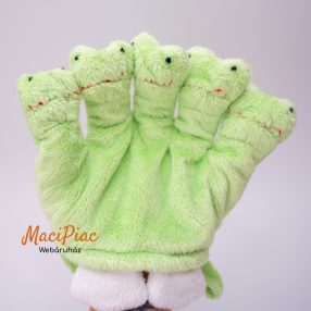Plüss béka kesztyű babák fürdetéséhez 