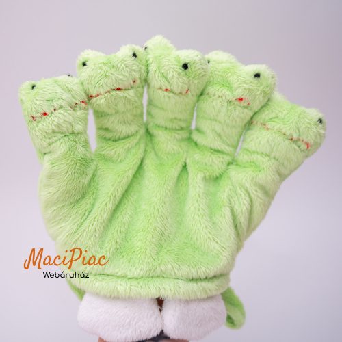 Plüss béka kesztyű babák fürdetéséhez 