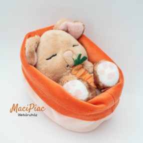   NICI plüss alvó háziállatok nyuszi Cukorka sárgarépával őszibarack Kosárban 12 cm