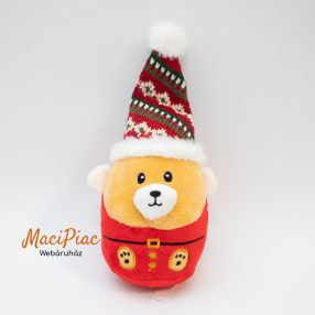 Maci kötött Mikulás sapkában Tender Toys