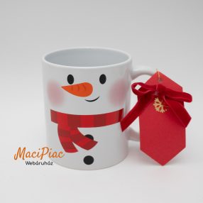   Porcelán bögre hóember mintás Karácsonyi téli bögre kakaónak, kávénak, teának Új!