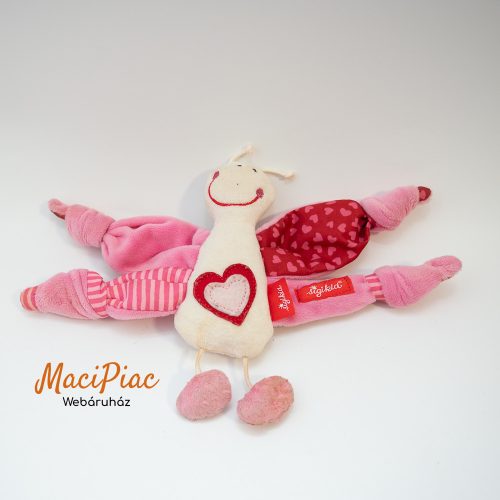 Plüss rózsaszín lepke alvóka, rongyi, morzsolgatókendő, szundikendő (csörög) Sigikid márka