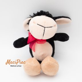 Plüss fekete bari, bárány piros masnival a nyakában 