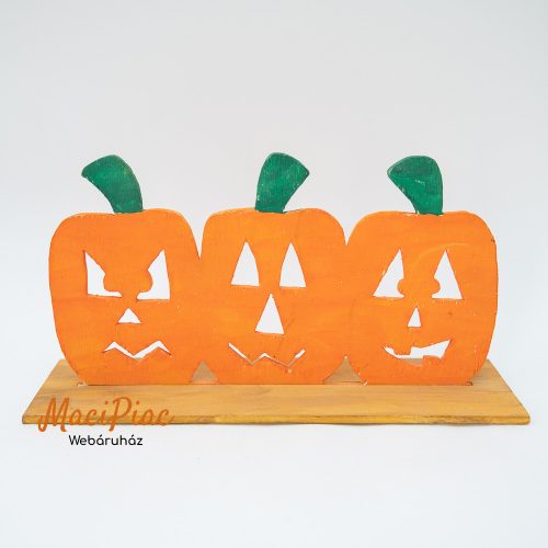 Halloween lézervágott fa tábla tökökkel dekoráció Kézi festés!