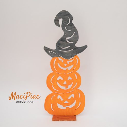 Halloween lézervágott fa tábla tökökkel dekoráció Kézi festés!