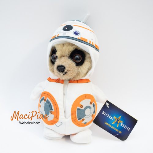 Star Wars birodalmi rohamosztagos BB-8 plüss jelmezben egy szurikáta 