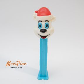   Műanyag "Icee Polar Bear" Icee jegesmedve mikulás sapkában fejes Pez cukorka adagoló 2002-es (kék)