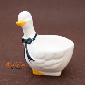 Porcelán lágytojástartó, tojástartó liba alakú