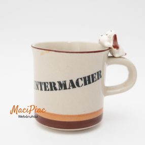   Kicsi vintage stílusú kerámiabögre 3D-s kutya figurával díszítve MUNTERMACHER felírattal