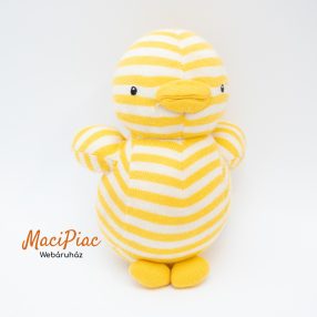   Jellycat Dilys Duck kis kacsa, sárga fehér csíkos ültethető, csörög Babáknak!