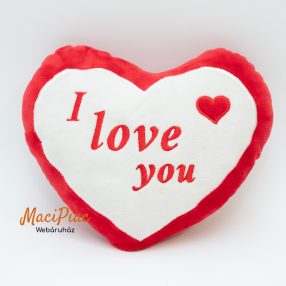   Plüss szív párna Valentin napi ajándék ILOVE YOU felírattal