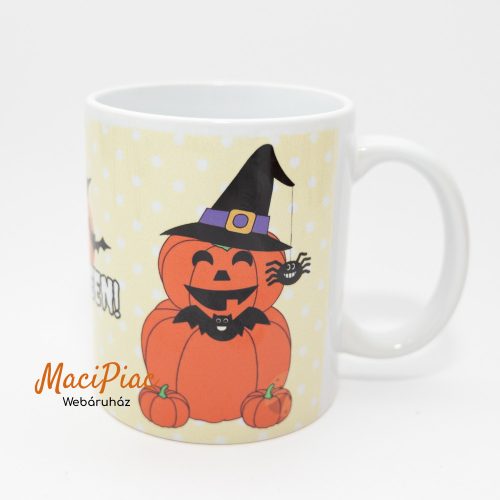 Porcelán bögre Haloween tök mintával Új!