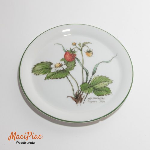 Seltmann Weiden márkájú, „Marie-Luise Waldbeere” (erdei szamóca) mintás porcelán tányér, tényérka Német  1980