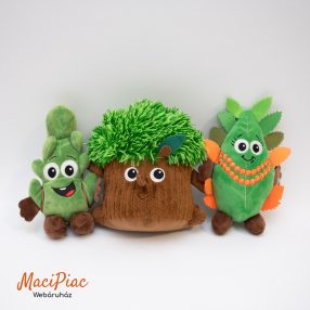   Biedronka hímzett nagy szemű plüss fa, falevél, tölgy, makk 3 db