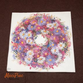   Őszi virág koszorú mintás szalvéta Német 33x33 cm 3 rétegű
