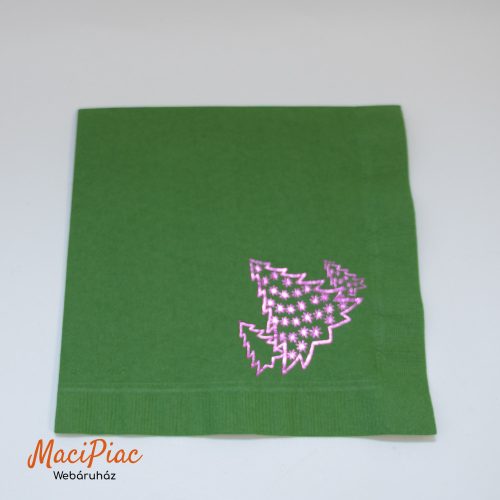 Régi zöld karácsonyi szalvéta dobozában 4 db  Német