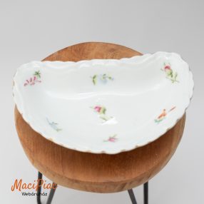   Virág mintás antik csehszlovák porcelán csontos tálka jelzett TK Thun 1794