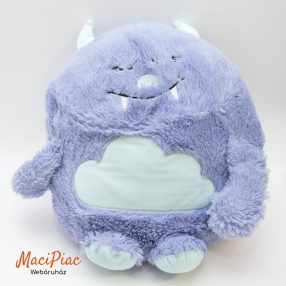   "Little Monster" (vagy németül Monster Kuschelkissen) márkájú, lila színű plüss díszpárna