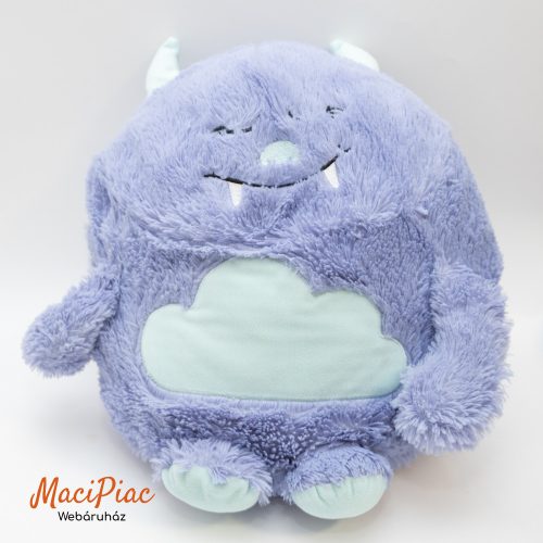 "Little Monster" (vagy németül Monster Kuschelkissen) márkájú, lila színű plüss díszpárna