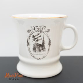   Vintage porcelán bögre, amelyen a híres osztrák édességgyártó, a Manner logója és egy bécsi látkép látható