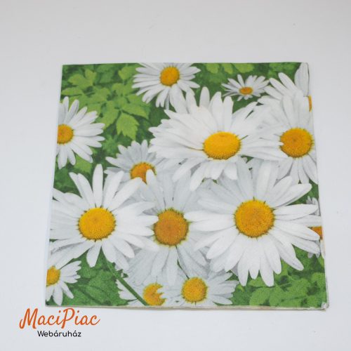 Margaréta vagy kamilla virág mintás szalvéta Atelier 33x33 cm 20 darabos 3 rétegű Német