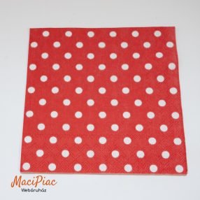   Piros alapon fehér pöttyös mintás szalvéta Atelier 33x33 cm 3 rétegű Német