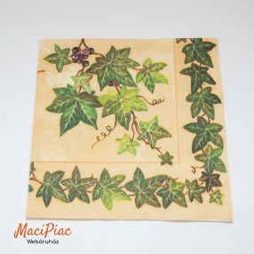   Bézs alapon borostyán növény mintás szalvéta Atelier 33x33 cm 3 rétegű Német
