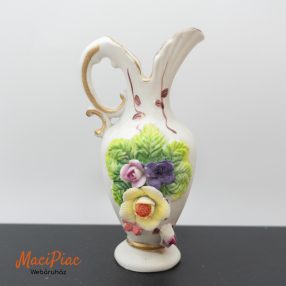   Vintage finomporcelán váza vagy kancsó virág díszítéssel Kézzel készült! TAIWAN