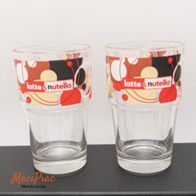 Latte & nutella üveg pohár 2 db