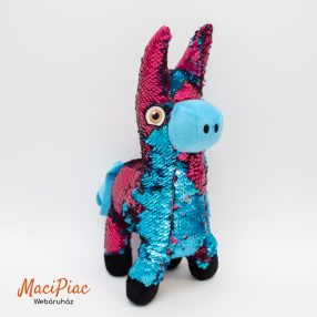   Plüss simiflitteres láma Sequin Collection (ciklámen-türkizkék) 