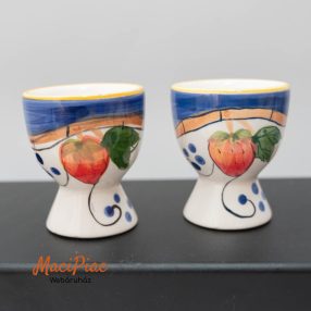   Régi porcelán szamóca vagy eper mintás lágytojástartó, tojástartó 2 db