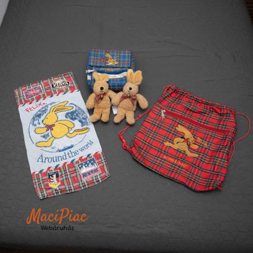 Die Spiegelburg Einhorn plüss Felix nyúl csengő a nyakában, hátizsák, törölköző, kulcstartó + ajándák tornazsák CSOMAG