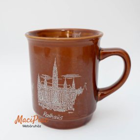   Forralt boros bögre, karácsonyi csésze, barna színben Német 0,2 l (Christkindlmarkt am Rathausplatz) Hofburg palotát ábrázolja