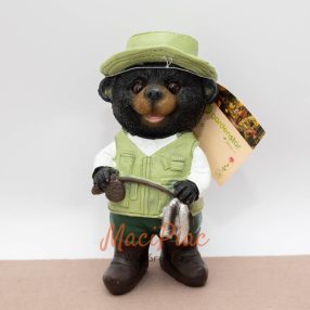   Horgászó fekete medve figura, nipp, kerti dekoráció (gardenstar)  Új! 