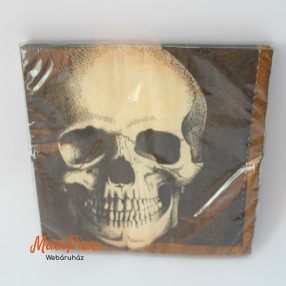   Halálfej, koponya mintás, Boneyard típusú szalvéta Amscan márka 33x33 cm 20 darabos 3 rétegű Új csomag